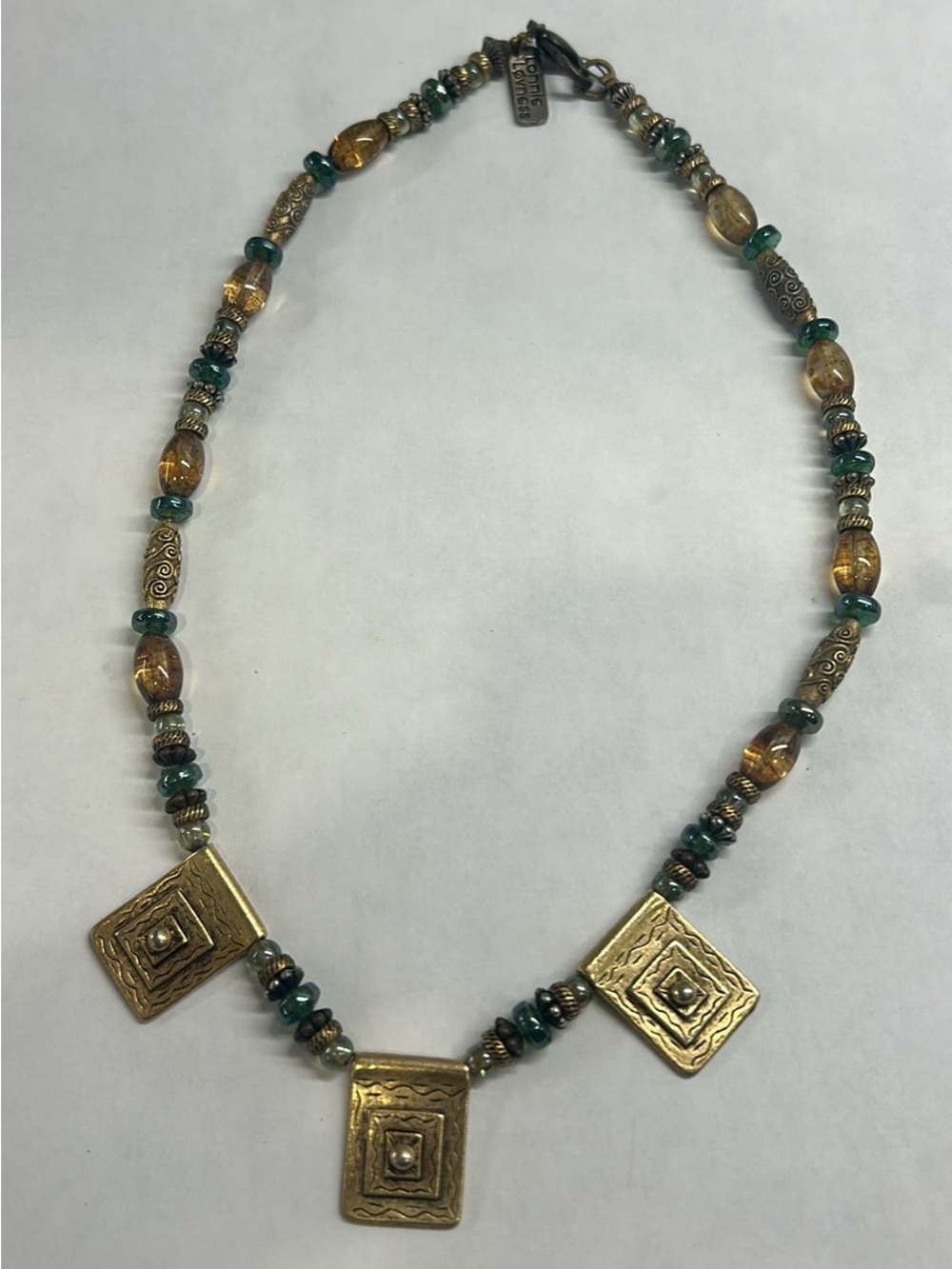 Vintage Handcrafted Lonnie Lovness Beaded Statement Necklace